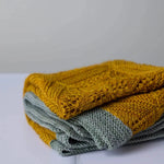 Hand-knitted Nectar blanket project for February Maker’s Club, designed by Ysolda.