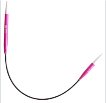 Knit Pro Zing Asymmetrical Fixed Circular Needles - 25 cm