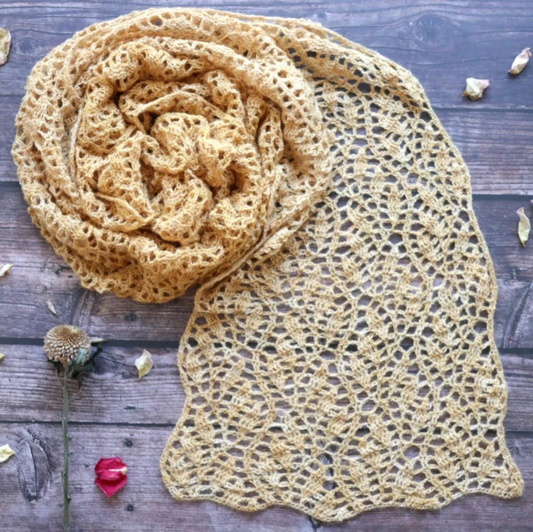 Springblossom Shawl crochet pattern by A la Sascha featured in September Maker’s Club at That Yarn Place Samford.