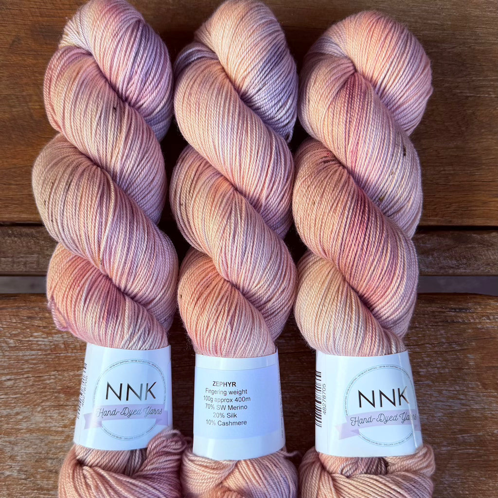 NNK Hand-Dyed Yarn - Merino Silk Cashmere Yarn - 4 ply Fingering