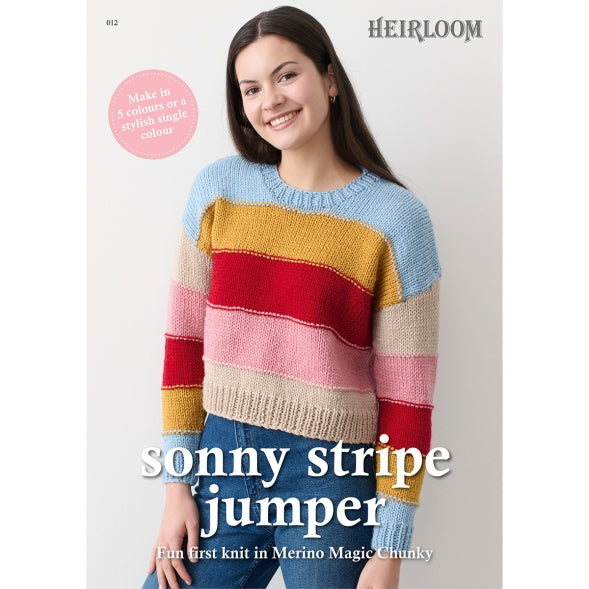 Heirloom Sonny Stripe Jumper Knitting Pattern | That Yarn Place Brisbane
