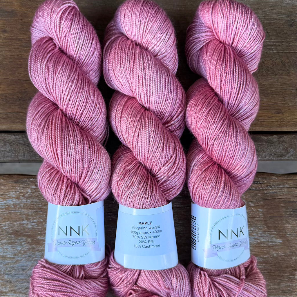 NNK Hand-Dyed Yarn - Merino Silk Cashmere Yarn - 4 ply Fingering
