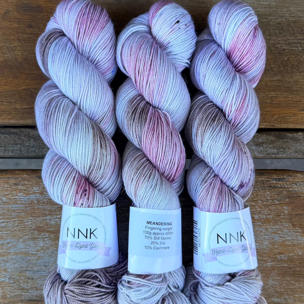 NNK Hand-Dyed Yarn - Merino Silk Cashmere Yarn - 4 ply Fingering