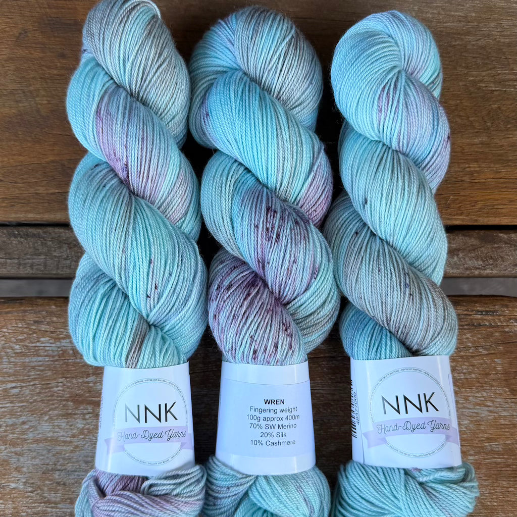 NNK Hand-Dyed Yarn - Merino Silk Cashmere Yarn - 4 ply Fingering