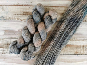 Winter Beach - NNK Fingering weight 4 ply Merino Silk Cashmere.  Perfect for garments, accessories, shawls, wraps, scarves. Knitting and crochet.  Learn to knit and learn to crochet with this luxury yarn.