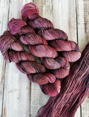Upside Down - NNK Fingering weight 4 ply Merino Silk Cashmere.  Perfect for garments, accessories, shawls, wraps, scarves. Knitting and crochet.  Learn to knit and learn to crochet with this luxury yarn.