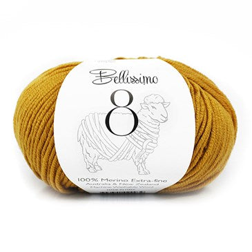 Enjoy Bellissimo 8 100% Merino Extra fine Australian wool yarn. Available online or in store at Samford Valley, Brisbane yarn shop. Yarn suitable for crochet and knitting patterns.  This premium 8 ply DK yarn in a range of vibrant colours is very soft and cosy..  Learn to knit, learn to crochet with this yarn.  Knit or crochet garments, fashion accessories, blankets, cowls, scarves, kids and baby wear with Bellissimo 8. 