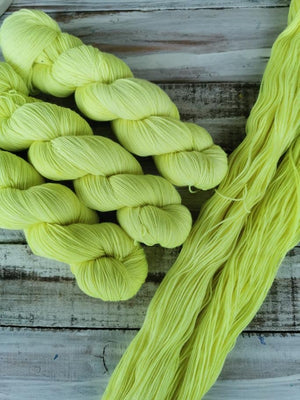 Fluorescence - NNK Fingering weight 4 ply Merino Silk Cashmere.  Perfect for garments, accessories, shawls, wraps, scarves. Knitting and crochet.  Learn to knit and learn to crochet with this luxury yarn.