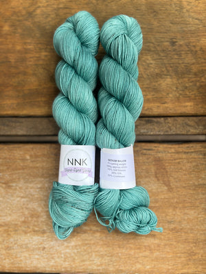 Sedum Major - NNK Fingering weight 4 ply Merino Silk Cashmere.  Perfect for garments, accessories, shawls, wraps, scarves. Knitting and crochet.  Learn to knit and learn to crochet with this luxury yarn.