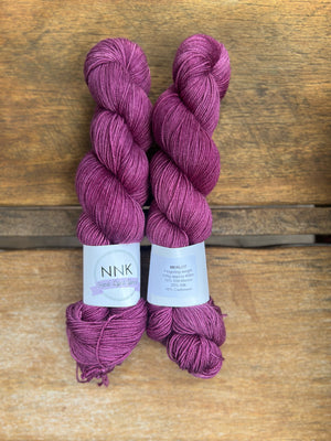 Merlot - NNK Fingering weight 4 ply Merino Silk Cashmere.  Perfect for garments, accessories, shawls, wraps, scarves. Knitting and crochet.  Learn to knit and learn to crochet with this luxury yarn.