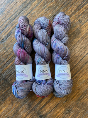 Footpath Art - NNK Fingering weight 4 ply Merino Silk Cashmere.  Perfect for garments, accessories, shawls, wraps, scarves. Knitting and crochet.  Learn to knit and learn to crochet with this luxury yarn.